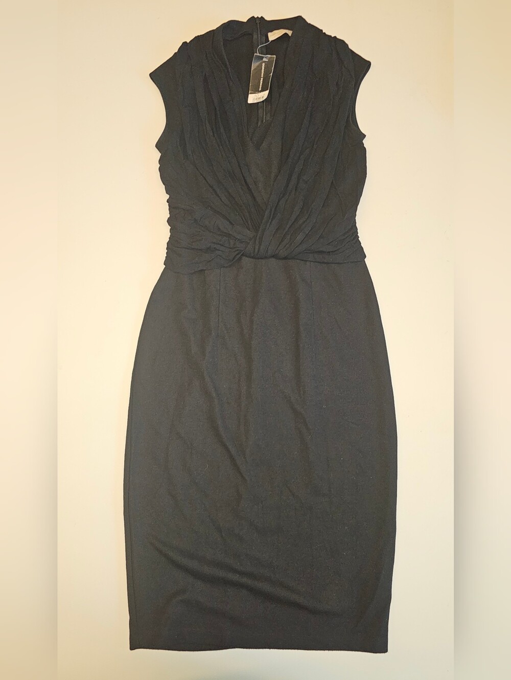 NWT | UK 10 | Dorothy Perkins | Black Ruched Draped Sheath Dress